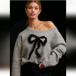 Maeve Anthropologie Bow Shimmer Sweater